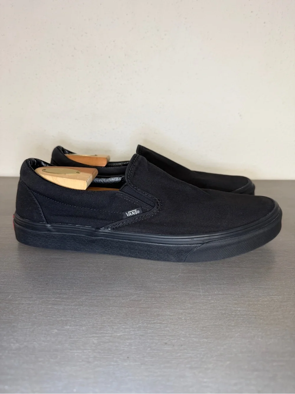 Vans Classic Slip On Black Canvas Shoes Men’s 13 Women’s 14.5 Casual Sneakers